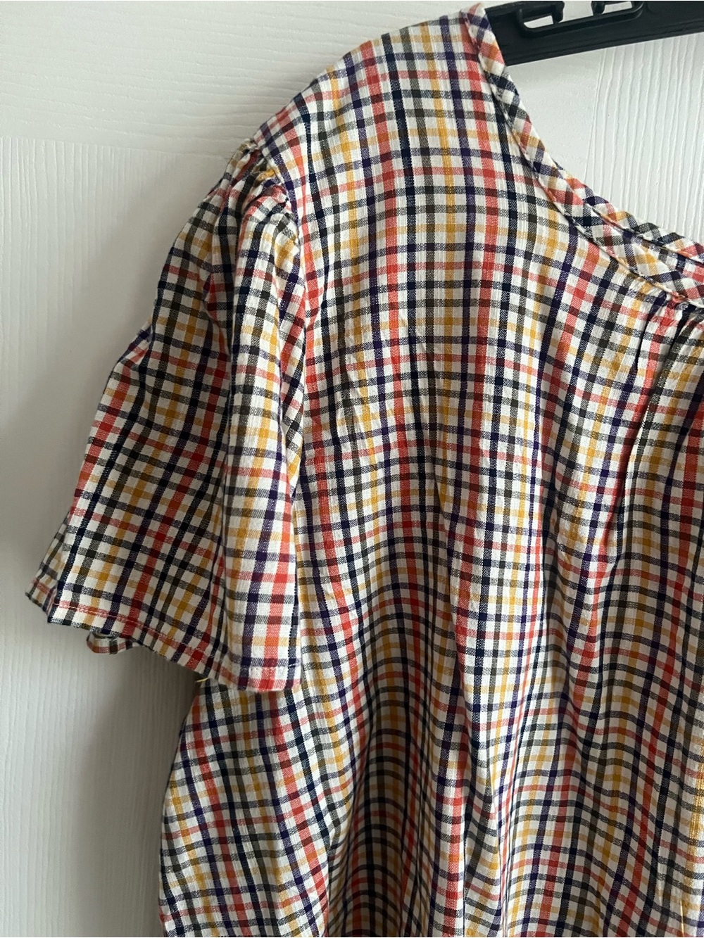 St John’s Bay Women's Multicolor Plaid Short Sleeve Blouse Xl - Picture 5 of 9